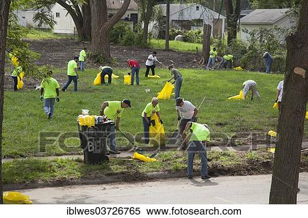 "Volunteers helping the nonprofit Detroit Blight Authority cleaning up in the Brightmoor neighborhood, Brightmoor, Detroit, Michigan, United States, North America" View Large Photo Image Stock Photography - "Volunteers helping the nonprofit Detroit Blight Authority cleaning up in the Brightmoor neighborhood, Brightmoor, Detroit, Michigan, United States, North America". Fotosearch