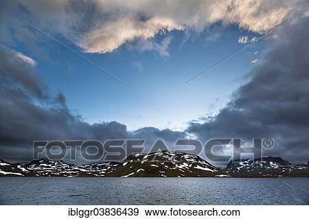 Stock Photo - "Votna Lake in the evening light, Haukelifjell, Hordaland, Norway, Europe". Fotosearch