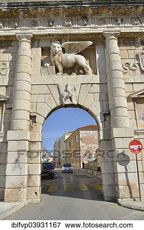 "Vrata Kopnena land gate by architect Michele Sanmicheli with the Lion of Venice or Lion of St Mark, Zadar, Dalmatia, Croatia, Europe" View Large Photo Image Stock Photo - "Vrata Kopnena land gate by architect Michele Sanmicheli with the Lion of Venice or Lion of St Mark, Zadar, Dalmatia, Croatia, Europe". Fotosearch