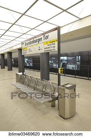 "Waiting area, new station of Brandenburger Tor on the U-bahn subway line 55, BVG, Berliner Verkehrsbetriebe of Berlin Transport Company, Berlin, Berlin, Germany, Europe" View Large Photo Image Stock Image - "Waiting area, new station of Brandenburger Tor on the U-bahn subway line 55, BVG, Berliner Verkehrsbetriebe of Berlin Transport Company, Berlin, Berlin, Germany, Europe". Fotosearch