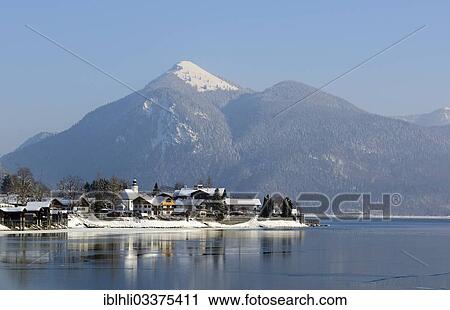 "Walchensee Lake with the village of Walchensee, Mount Jochberg at back, Walchensee, Upper Bavaria, Bavaria, Germany, Europe" View Large Photo Image Stock Image - "Walchensee Lake with the village of Walchensee, Mount Jochberg at back, Walchensee, Upper Bavaria, Bavaria, Germany, Europe". Fotosearch
