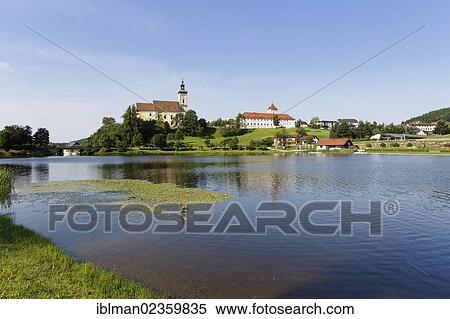 Stock Photography - "Waldhausen Abbey with the collegiate church, Muehlviertel region, Upper Austria, Austria, Europe, PublicGround, Europe". Fotosearch