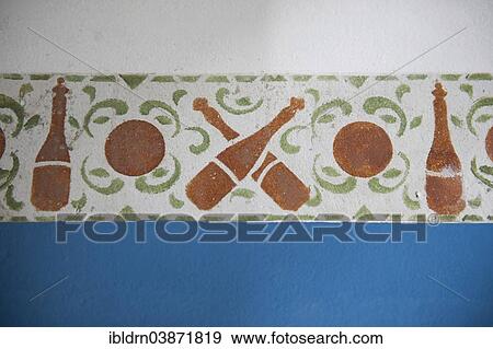 "Wall decoration at the premises of the bowling alley in a former diamond miners' town, Kolmanskop, Karas, Namibia, Africa" View Large Photo Image Stock Photo - "Wall decoration at the premises of the bowling alley in a former diamond miners' town, Kolmanskop, Karas, Namibia, Africa". Fotosearch