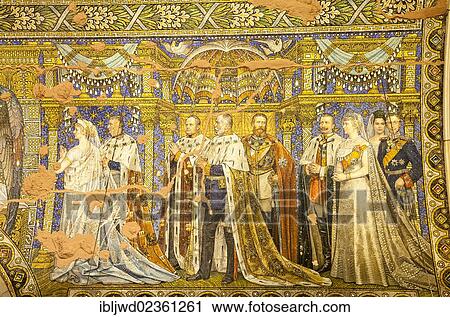Stock Image - "Wall decoration, Kaiser Wilhelm Memorial Church, Berlin, Germany, Europe". Fotosearch
