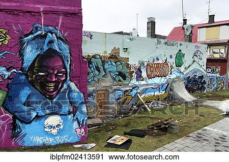 Stock Image - Wall graffiti, Reykjavik, Iceland, Europe. Fotosearch