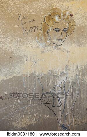 "Wall graffito in a house in a former diamond miners' town, Kolmanskop, Karas, Namibia, Africa" View Large Photo Image Stock Image - "Wall graffito in a house in a former diamond miners' town, Kolmanskop, Karas, Namibia, Africa". Fotosearch