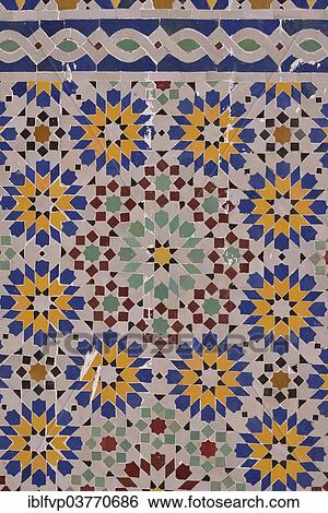 "Wall mosaic of the Zaouia, mausoleum in the madrasa, Tamegroute, Souss-Massa-Draa region, Morocco, Africa" View Large Photo Image Stock Photograph - "Wall mosaic of the Zaouia, mausoleum in the madrasa, Tamegroute, Souss-Massa-Draa region, Morocco, Africa". Fotosearch