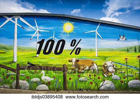 "Wall of a house painted with a renewable energy theme, Tiengen, Waldshut-Tiengen, Baden-Wurttemberg, Germany, Europe" View Large Photo Image Stock Photo - "Wall of a house painted with a renewable energy theme, Tiengen, Waldshut-Tiengen, Baden-Wurttemberg, Germany, Europe". Fotosearch