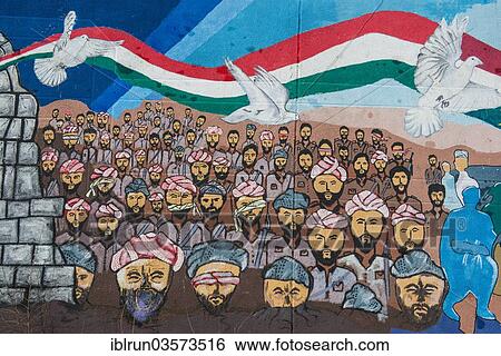 Stock Photograph - "Wall painting from the Iraqi-Iranian war, Aqrah, Iraqi Kurdistan, Iraq, Asia". Fotosearch