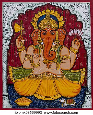 "Wall painting, mural, elephant-headed Hindu god Ganesha or Ganpati, City Palace of the Maharana of Udaipur, Udaipur, Rajasthan, India, Asia" View Large Photo Image Stock Image - "Wall painting, mural, elephant-headed Hindu god Ganesha or Ganpati, City Palace of the Maharana of Udaipur, Udaipur, Rajasthan, India, Asia". Fotosearch