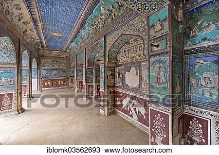"Wall paintings or frescoes painted with natural colours from the Bundikalam school of painting, Chitrashala or Pavilion of the Paintings, Taragarh Fort, Bundi, Rajasthan, India, Asia" View Large Photo Image Stock Image - "Wall paintings or frescoes painted with natural colours from the Bundikalam school of painting, Chitrashala or Pavilion of the Paintings, Taragarh Fort, Bundi, Rajasthan, India, Asia". Fotosearch