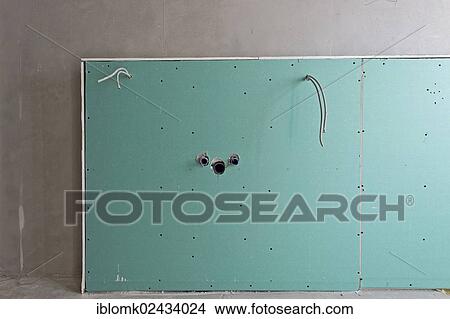 "Wall with a cover for the installation of a sink, plasterboard, bathroom, renovation of an old building, Stuttgart, Baden-Wuerttemberg, Germany, Europe" View Large Photo Image Picture - "Wall with a cover for the installation of a sink, plasterboard, bathroom, renovation of an old building, Stuttgart, Baden-Wuerttemberg, Germany, Europe". Fotosearch