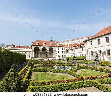 Stock Image - "Wallenstein Garden, Wallenstein Palace, seat of the Senate of the Parliament of the Czech Republic, Prague, Czech Republic, Europe". Fotosearch