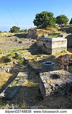 Stock Photo - "Walls and remains of buildings, Troy archaeological site, ancient city of Troy, Tevfikiye, Canakkale Province, Turkey, Asia". Fotosearch