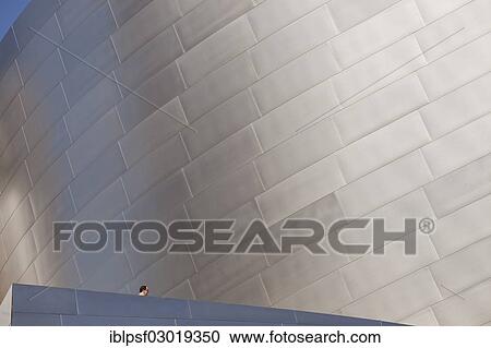 Stock Image - "Walt Disney Concert Hall by Frank Gehry, partial view of the facade, Los Angeles, California, United States, North America". Fotosearch