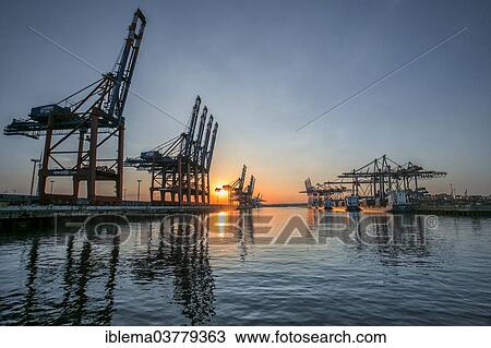 "Waltershofer Damm 1 with the gantry cranes of Burchardkai and the Eurogate Container Terminal, Hamburg, Germany, Europe" View Large Photo Image Stock Image - "Waltershofer Damm 1 with the gantry cranes of Burchardkai and the Eurogate Container Terminal, Hamburg, Germany, Europe". Fotosearch