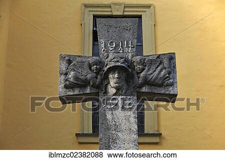 "War memorial for World War I with reliefs of a soldier and angels outside a church, Blutenstrasse, Fahr, Lower Franconia, Bavaria, Germany, Europe" View Large Photo Image Stock Photo - "War memorial for World War I with reliefs of a soldier and angels outside a church, Blutenstrasse, Fahr, Lower Franconia, Bavaria, Germany, Europe". Fotosearch
