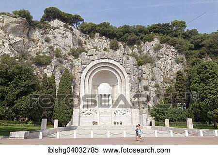 Stock Photography - "War memorial near the harbour, Nice, Departement Alpes-Maritimes, Provence-Alpes-Cote dâ€™Azur, France, Europe". Fotosearch