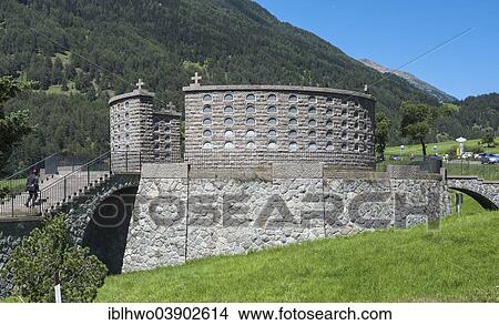"War memorial to the fallen soldiers of World War 1, ossuary, built under Mussolini in 1939, Burgeis, Mals, Trentino-Alto Adige, Italy, Europe" View Large Photo Image Picture - "War memorial to the fallen soldiers of World War 1, ossuary, built under Mussolini in 1939, Burgeis, Mals, Trentino-Alto Adige, Italy, Europe". Fotosearch