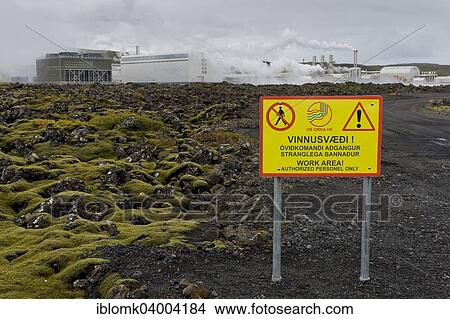 "Warning and prohibition sign, lava covered with Elongate Rock Moss (Racomitrium elongatum), at the Svartsengi geothermal power station, near Grindavik, Reykjanesskagi, Southern Peninsula or Reykjanes, Iceland, Europe" View Large Photo Image Picture - "Warning and prohibition sign, lava covered with Elongate Rock Moss (Racomitrium elongatum), at the Svartsengi geothermal power station, near Grindavik, Reykjanesskagi, Southern Peninsula or Reykjanes, Iceland, Europe". Fotosearch