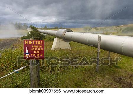 "Warning sign, pipeline with boiling water for the supply of Akranes and Borgarnes, Deildartunguhver, highest-flow hot spring of Iceland with 180 liters of boiling water per second, Reykholtsdalur, Iceland, Europe" View Large Photo Image Stock Photograph - "Warning sign, pipeline with boiling water for the supply of Akranes and Borgarnes, Deildartunguhver, highest-flow hot spring of Iceland with 180 liters of boiling water per second, Reykholtsdalur, Iceland, Europe". Fotosearch