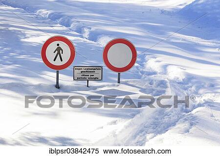 "Warning signs, danger of avalanches, Penserjoch ridge, Sterzing, province of Alto Adige, Italy, Europe" View Large Photo Image Stock Photography - "Warning signs, danger of avalanches, Penserjoch ridge, Sterzing, province of Alto Adige, Italy, Europe". Fotosearch