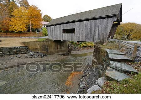 Warren Covered Bridge in autumn, Lincoln Gap, Warren, Vermont, USA View Large Photo Image Stock Photograph - Warren Covered Bridge in autumn, Lincoln Gap, Warren, Vermont, USA. Fotosearch