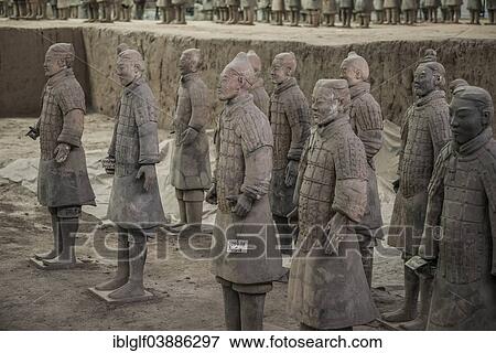 "Warrior figures, Terracotta Army, part of the graves, Hall 1, mausoleum of the 1st Emperor Qin Shi Huang in Xi'an, Shaanxi Province, China, Asia" View Large Photo Image Stock Photo - "Warrior figures, Terracotta Army, part of the graves, Hall 1, mausoleum of the 1st Emperor Qin Shi Huang in Xi'an, Shaanxi Province, China, Asia". Fotosearch