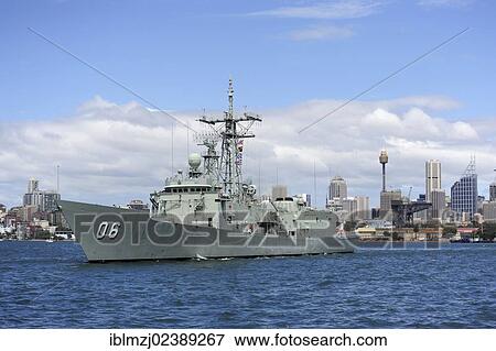 Stock Photo - "Warship of the Australian Navy in Sydney Harbour, Sydney, New South Wales, NSW, Australia, Oceania". Fotosearch
