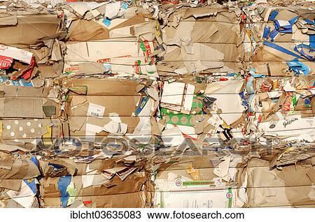 Stock Image - "Waste paper recycling, Lower Saxony, Germany, Europe". Fotosearch