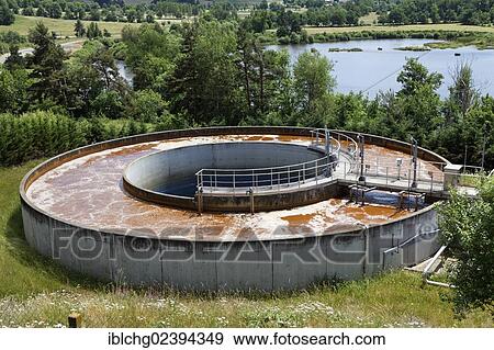 Stock Photo - "Waste water treatment plant, Malzieu Ville, Gevaudan, Margeride, Lozere, France, Europe". Fotosearch