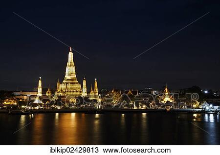 "Wat Arun Rajwararam, Temple of Dawn at night, Bangkok, Thailand, Asia" View Large Photo Image Stock Image - "Wat Arun Rajwararam, Temple of Dawn at night, Bangkok, Thailand, Asia". Fotosearch