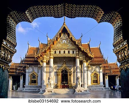"Wat Benchamabopit, temple made of Carrara marble, rear side of the ubosot, temple in the Dusit district, Bangkok, Central Thailand, Thailand, Asia" View Large Photo Image Stock Image - "Wat Benchamabopit, temple made of Carrara marble, rear side of the ubosot, temple in the Dusit district, Bangkok, Central Thailand, Thailand, Asia". Fotosearch