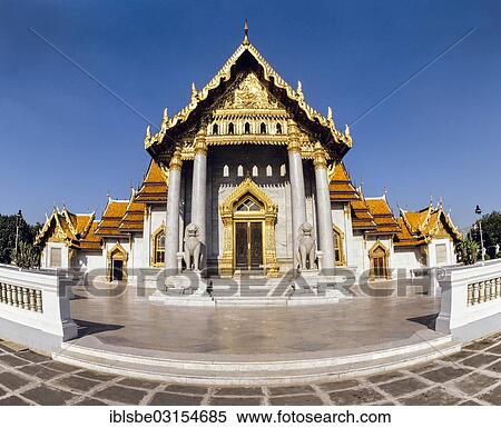 "Wat Benchamabopit, temple made of Carrara marble, ubosot, temple in the Dusit district, fisheye-shot, Bangkok, Central Thailand, Thailand, Asia" View Large Photo Image Stock Photography - "Wat Benchamabopit, temple made of Carrara marble, ubosot, temple in the Dusit district, fisheye-shot, Bangkok, Central Thailand, Thailand, Asia". Fotosearch