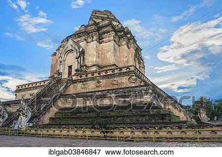 Stock Photo - "Wat Chedi Luang, pagoda, Chiang Mai, Thailand, Asia". Fotosearch