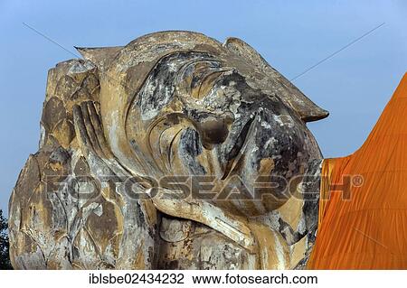 "Wat Lokaya Sutharam, Wat Lokayasutha, reclining Buddha, 40 metres long and 8 metres high, Ayutthaya, Thailand, Asia" View Large Photo Image Stock Image - "Wat Lokaya Sutharam, Wat Lokayasutha, reclining Buddha, 40 metres long and 8 metres high, Ayutthaya, Thailand, Asia". Fotosearch