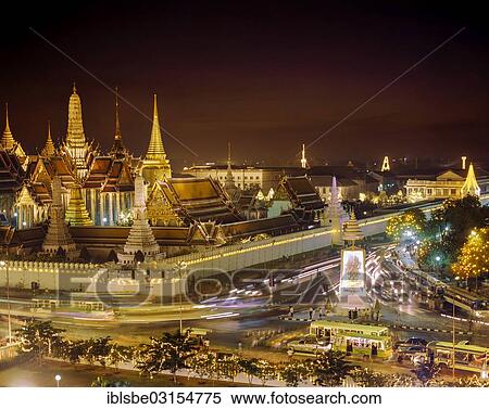 "Wat Phra Kaeo Temple, Royal Palace, at dusk, illuminated, from the Office of The Attorney General Building, Bangkok, Central Thailand, Thailand, Asia" View Large Photo Image Stock Photography - "Wat Phra Kaeo Temple, Royal Palace, at dusk, illuminated, from the Office of The Attorney General Building, Bangkok, Central Thailand, Thailand, Asia". Fotosearch