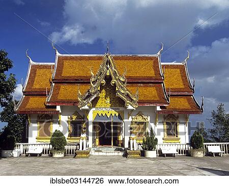 Stock Photograph - "Wat Phra That Doi Suthep mountain temple, museum, small viharn, Chiang Mai, Northern Thailand, Thailand, Asia". Fotosearch
