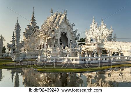 Stock Photo - "Wat Rong Khun Temple or White Temple, a Buddhist-Hindu temple, Chiang Rai, northern Thailand, Thailand, Asia". Fotosearch