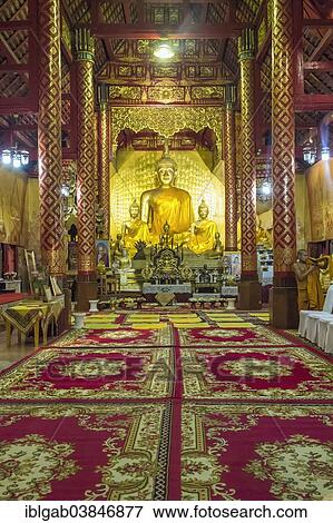 Stock Photo - "Wat Sri Suphan Temple, interior view, Chiang Mai, Thailand, Asia". Fotosearch