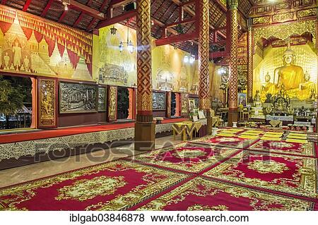 "Wat Sri Suphan Temple, interior view, Chiang Mai, Thailand, Asia" View Large Photo Image Stock Photo - "Wat Sri Suphan Temple, interior view, Chiang Mai, Thailand, Asia". Fotosearch