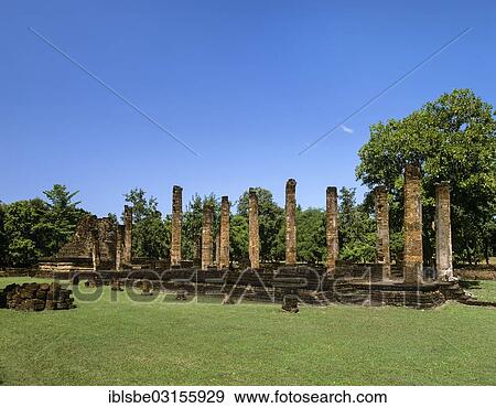 "Wat Suan Kaew Uthayan Yai, columns and temple ruins, Si Satchanalai Historical Park, Si Satchanalai, Sukhothai Province, Northern Thailand, Thailand, Asia" View Large Photo Image Stock Photo - "Wat Suan Kaew Uthayan Yai, columns and temple ruins, Si Satchanalai Historical Park, Si Satchanalai, Sukhothai Province, Northern Thailand, Thailand, Asia". Fotosearch