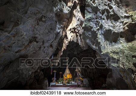 Stock Photo - "Wat Tham Pla temple or Monkey Cave temple, Mae Sai region, Chiang Rai province, northern Thailand, Thailand, Asia". Fotosearch