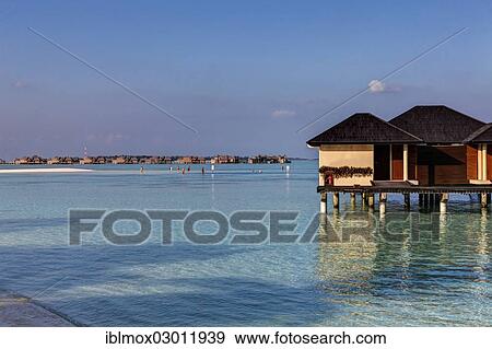 "Water bungalows on Paradise Island, Lankanfinolhu, North Male Atoll, Maldives, Asia" View Large Photo Image Stock Photo - "Water bungalows on Paradise Island, Lankanfinolhu, North Male Atoll, Maldives, Asia". Fotosearch