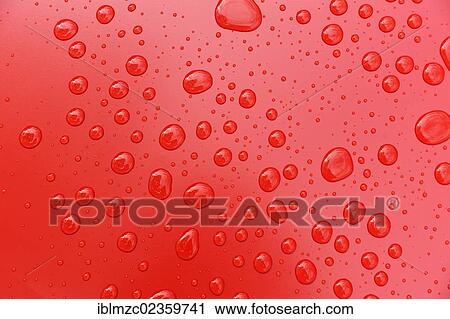 Water drops on a red painted surface View Large Photo Image Stock Image - Water drops on a red painted surface. Fotosearch