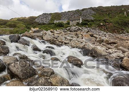 "Water flowing over rocks, Lamorna, Cornwall, England, Great Britain, Europe" View Large Photo Image Stock Image - "Water flowing over rocks, Lamorna, Cornwall, England, Great Britain, Europe". Fotosearch