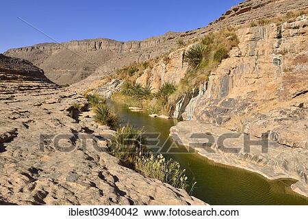 "Water in a guelta in Idaran Canyon, Iherir, Tassili n'Ajjer National Park, Algeria, Africa" View Large Photo Image Stock Image - "Water in a guelta in Idaran Canyon, Iherir, Tassili n'Ajjer National Park, Algeria, Africa". Fotosearch