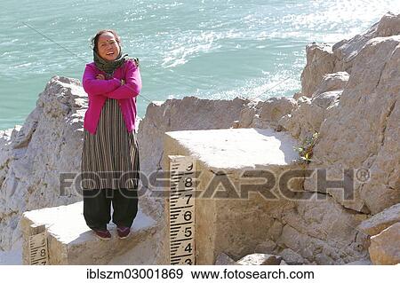 "Water level guard standing at the gauge of the Karnali Ghaghara river, in Sanskrit """"murmur of the water"""", in Chisapani, Chisapani, Terai, Nepal, Asia" View Large Photo Image Stock Photo - "Water level guard standing at the gauge of the Karnali Ghaghara river, in Sanskrit """"murmur of the water"""", in Chisapani, Chisapani, Terai, Nepal, Asia". Fotosearch