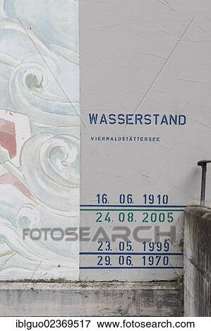 "Water level with lines and dates, Lake Lucerne in Meggen, Lucerne, Switzerland, Europe" View Large Photo Image Stock Photo - "Water level with lines and dates, Lake Lucerne in Meggen, Lucerne, Switzerland, Europe". Fotosearch