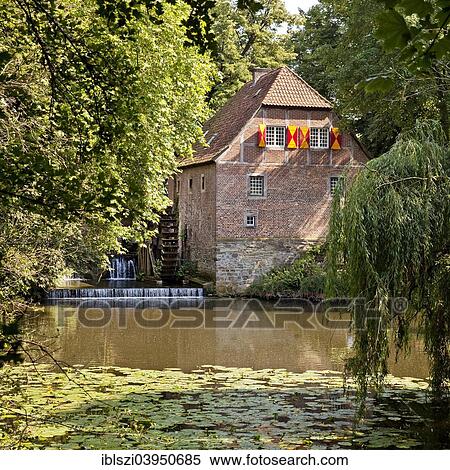 Water Mill Of Haus Steinfurt Drensteinfurt Munsterland North